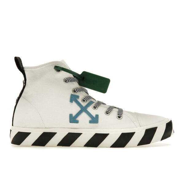 OFF-WHITE オフホワイト メンズ スニーカー 【OFF-WHITE Vulc Mid White Blue】 サイズ US_8(26.0cm) White/Blue｜asty