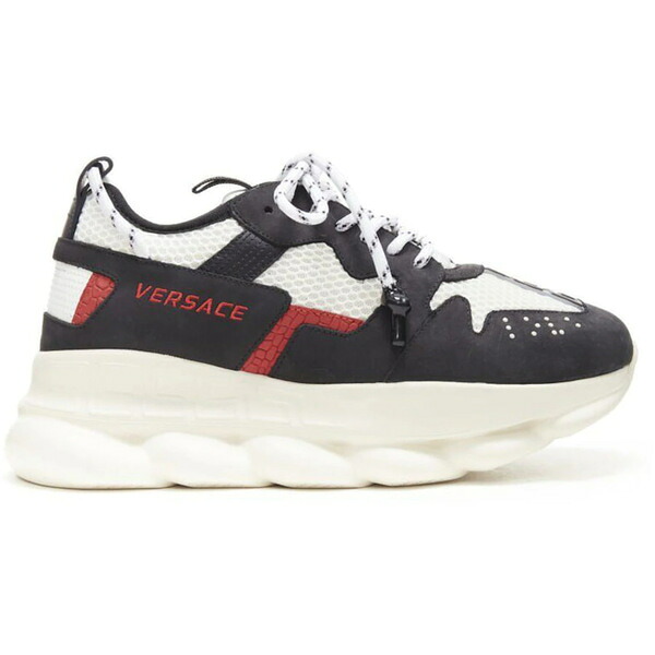 Versace ヴェルサーチ メンズ スニーカー 【Versace Chain Reaction 2 Black Red White】 サイズ US_6(24.0cm) Black/Red/White｜asty