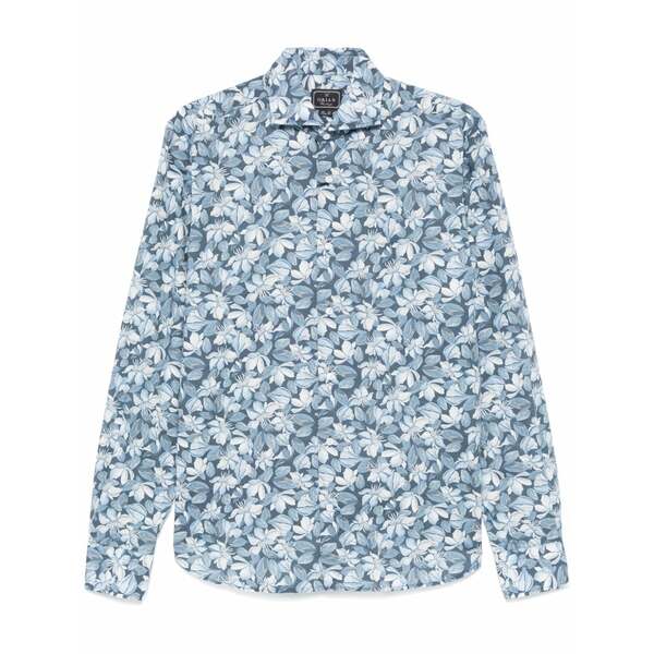 オリアン メンズ シャツ トップス Floral-print shirt Blue