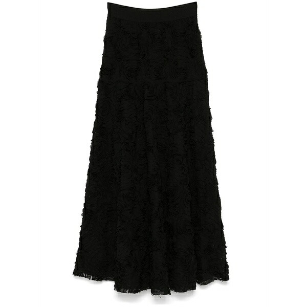マージュ レディース スカート ボトムス Embroidered maxi skirt Black｜asty