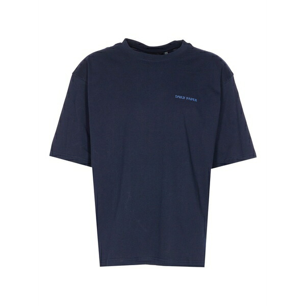 デイリー・ペーパー メンズ Tシャツ トップス Logo-print t-shirt Blue|asty