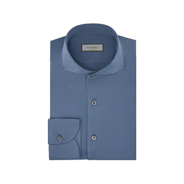 カナーリ メンズ プルオーバー トップス Cotton shirt Blue