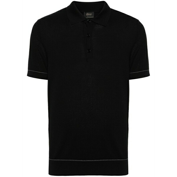 ブリオーニ メンズ スポーツシャツ トップス Piqu茫漏 cotton polo shirt Black
