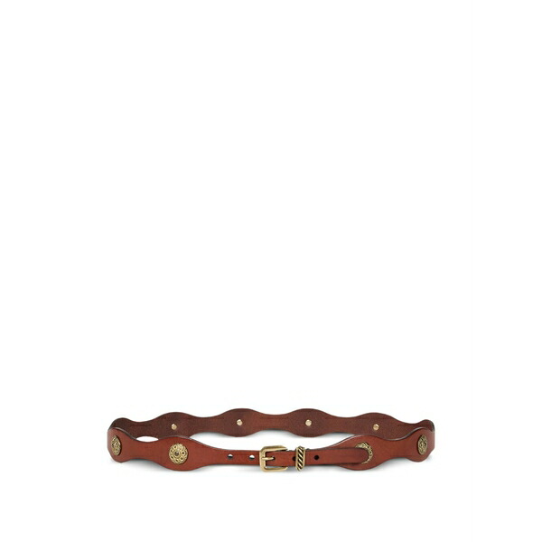 エトロ レディース ベルト アクセサリー Wavy leather belt Brown|asty