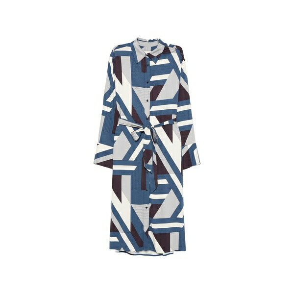ガント レディース ワンピース トップス Tie-waist patterned midi dress Blue|asty