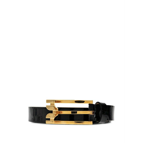 ヴィクトリア ベッカム レディース 三尺帯 添え物 Wide-buckle leather belt Black