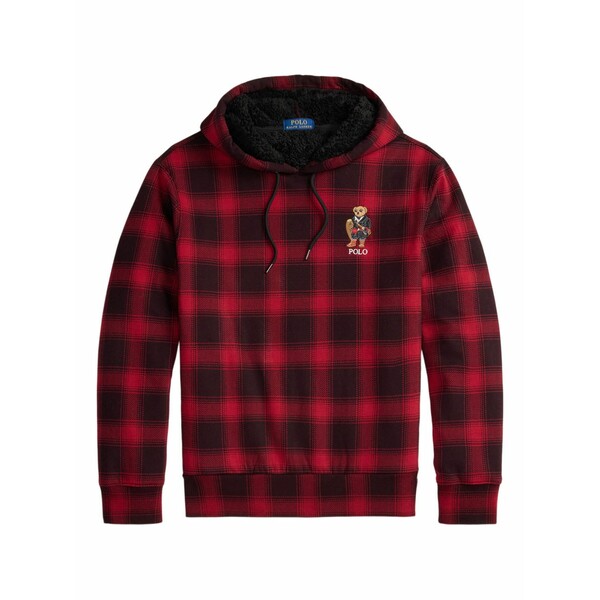 ラルフローレン メンズ パーカー・スウェットシャツ アウター Plaid-pattern hoodie Red パーカー-メンズファッション