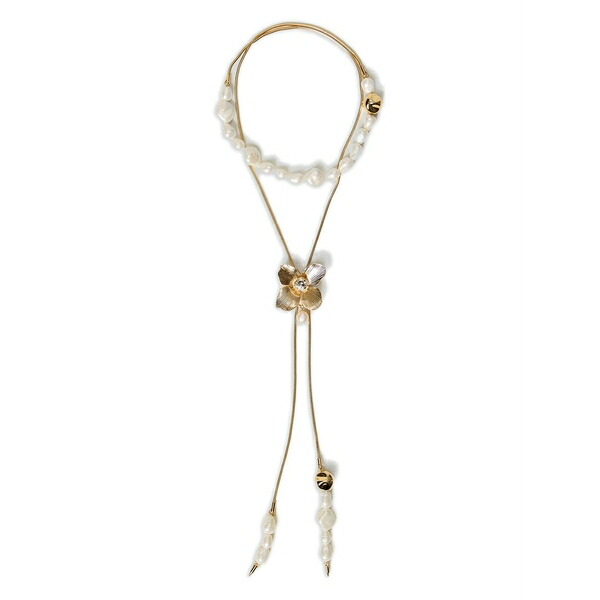 ツインセット レディース ネックレス・チョーカー・ペンダントトップ アクセサリー Pearl-flower necklace Gold|asty