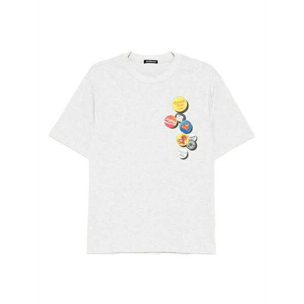 地べた 皆無 メンズ プルオーバー トップス Printed t-shirt  Grey