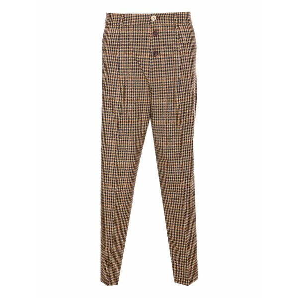 リュージョー レディース カジュアルパンツ ボトムス Chequered trousers Brown｜asty