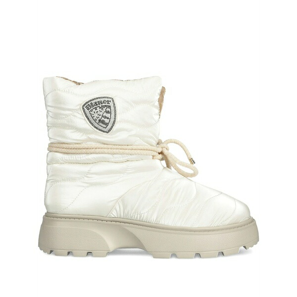 ブラウアー レディース ブーツ シューズ Quilted lace-up boots White