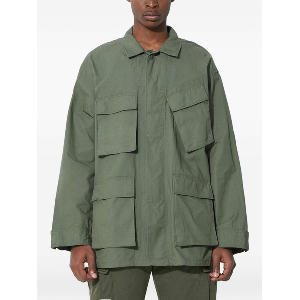 エンジニアガーメンツ メンズ ジャケット&ブルゾン アウター Multi-pocket shirt jacket Green|asty