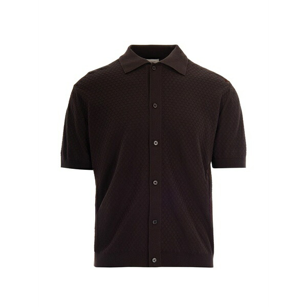 パウロペコラ メンズ プルオーバー トップス Buttoned polo shirt Brown