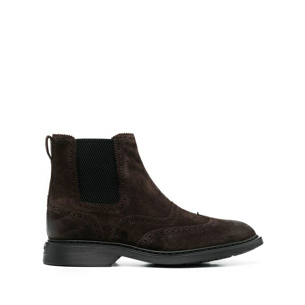 ホーガン メンズ ブーツ シューズ Slip-on chelsea boots Brown｜asty