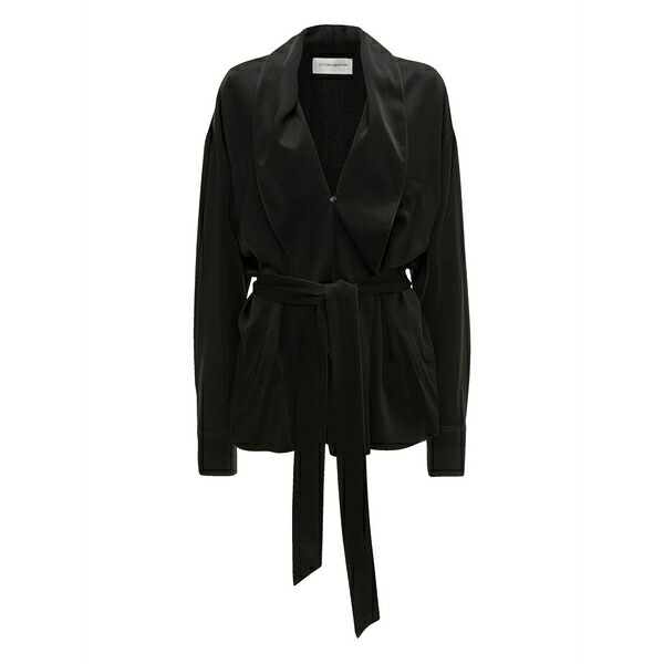 ヴィクトリア ベッカム レディース シャツ トップス Wrap-belt blouse Black|asty