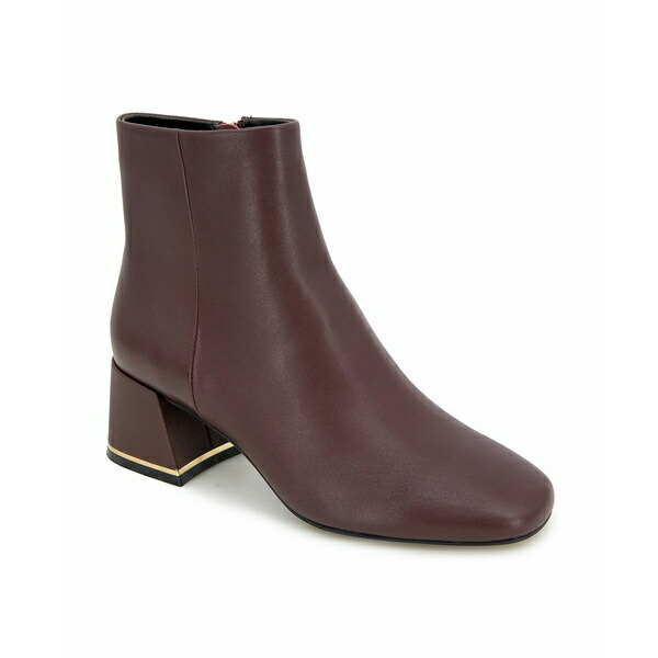 ケネスコール レディース ブーツ シューズ Women's Alec Block Heel Ankle Booties Oxblood Leather画像