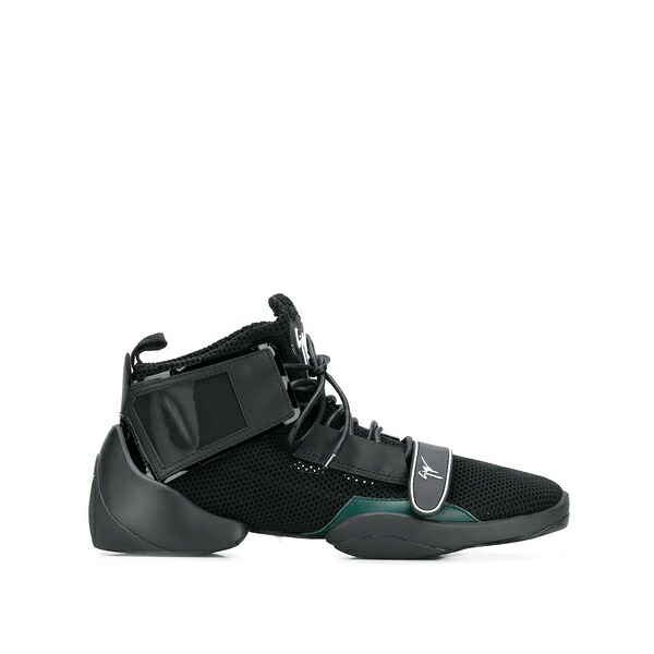 ジュゼッペザノッティ メンズ スニーカー シューズ Split sole logo strap sneakers Black｜asty