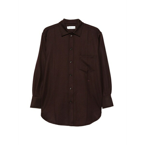 ヴィクトリア ベッカム レディース シャツ トップス Wool pyjama shirt Brown|asty