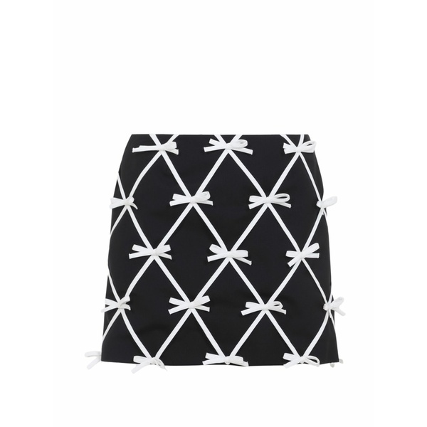 モスキーノ レディース スカート ボトムス Bow-embellished mini skirt Black｜asty