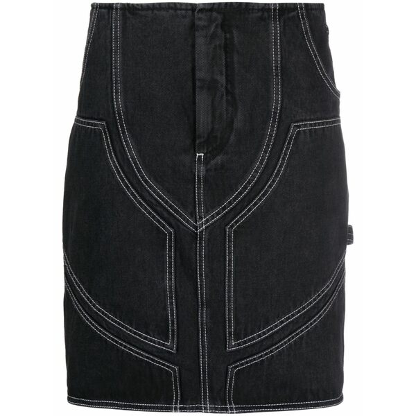 オフホワイト レディース デニムパンツ ボトムス Contrast-stitch denim skirt Black｜asty 105,900円