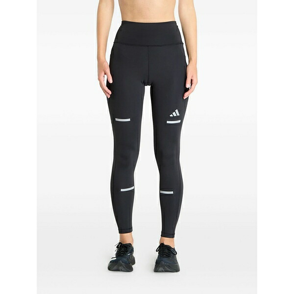 アディダス レディース カジュアルパンツ ボトムス Reflective-detail logo-print trousers Black｜asty