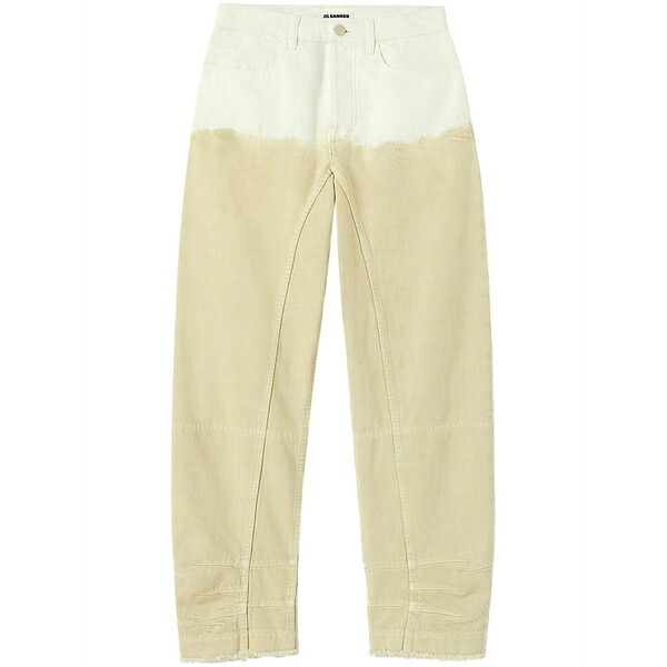 ジル・サンダー レディース デニムパンツ ボトムス Two-tone wide-leg jeans Neutrals｜asty
