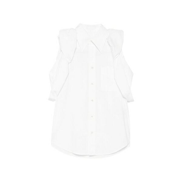 トーガ レディース シャツ トップス Roll-sleeve blouse White|asty