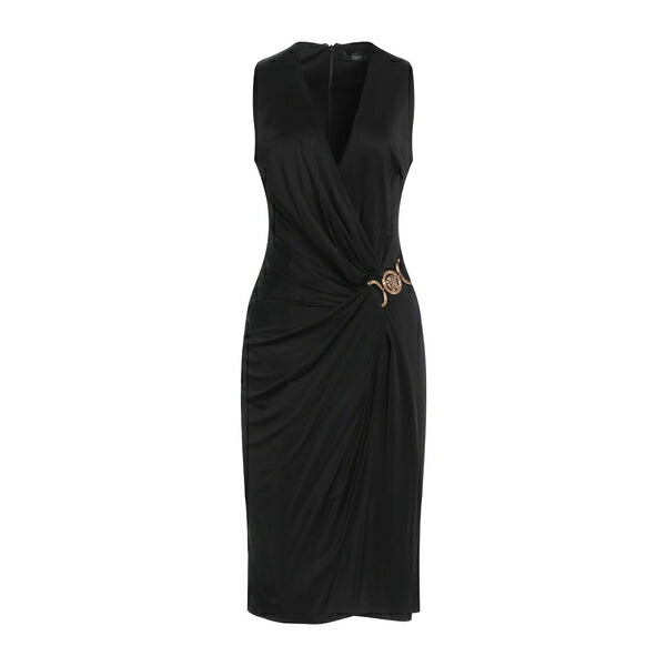 【送料無料】 ヴェルサーチ レディース ワンピース トップス Midi dresses Black|asty