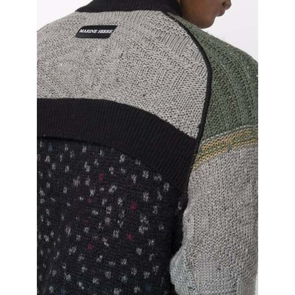  マリーン セル メンズ ニット・セーター アウター Marine Serre Fitted Hybrid Knitted Jumper Multicolor