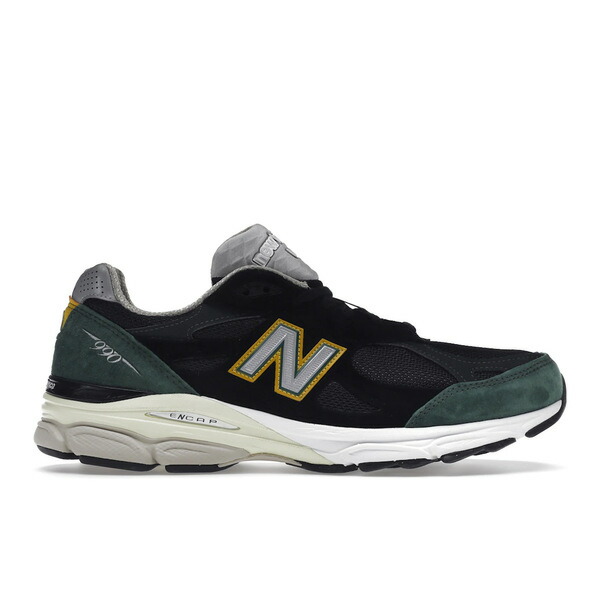 New Balance ニュー平衡にする メンズ スニーカー  【New Balance 990v3 MiUSA Black Green Yellow】  大きさ US_9.5(27.5珊) Black/Green