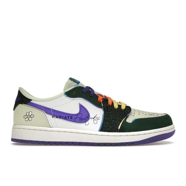Jordan ジョーダン メンズ スニーカー  【Jordan 1 Retro Low OG Doernbecher (2023)】  大きさ US_5.5(23.5糎) Gorge Green/Court Purple/White/Barely Volt/Sail