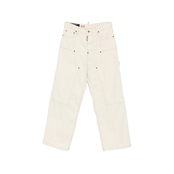 ディースクエアード メンズ カジュアルパンツ ボトムス Studded panelled jeans Neutrals｜asty