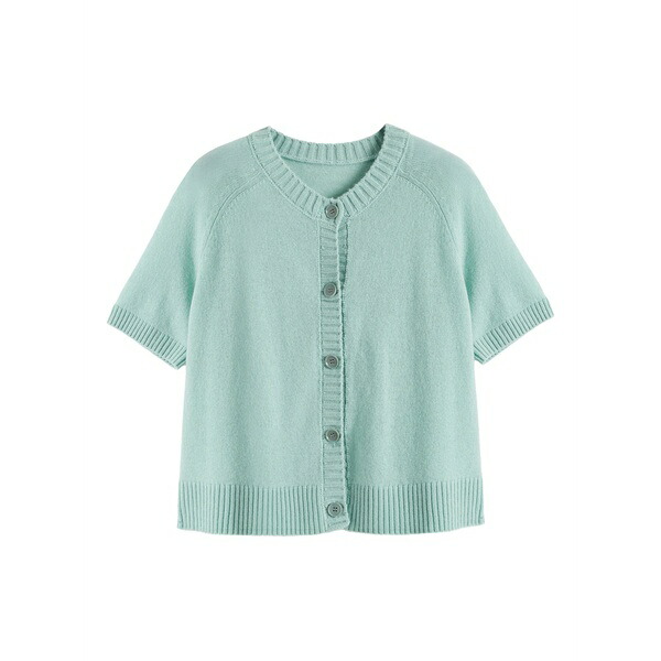 チンティアンドパーカー レディース ジレー アウター Button-up short-sleeve cardigan Blue