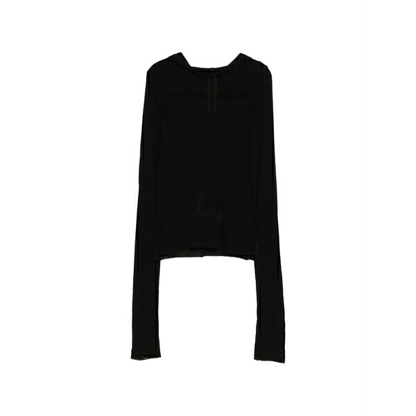 リックオウエンス レディース パーカー・スウェットシャツ アウター Cropped hoodie Black