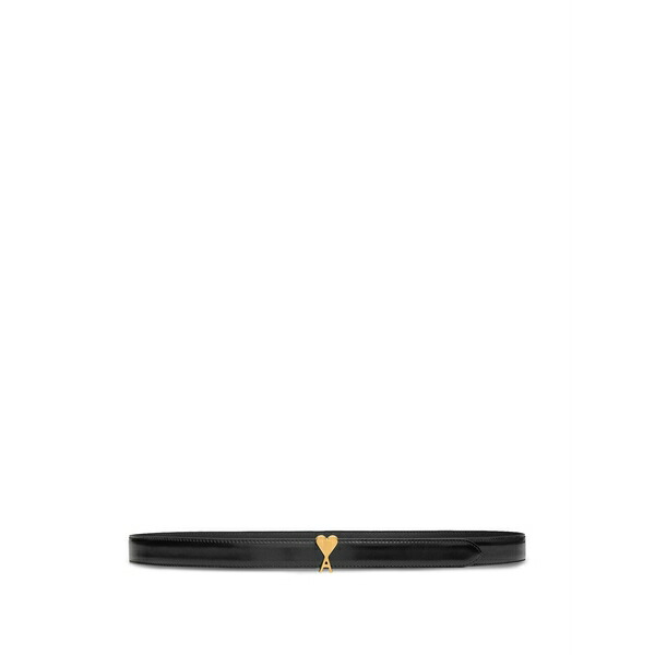 意中の女 メンズ 三尺帯 添え物 Glazed leather ami de coeur buckle belt (25粍) Black