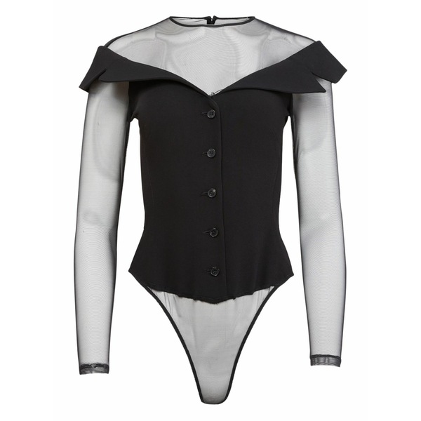 フレーデュマール レディース シャツ トップス Button bodysuit Black｜asty