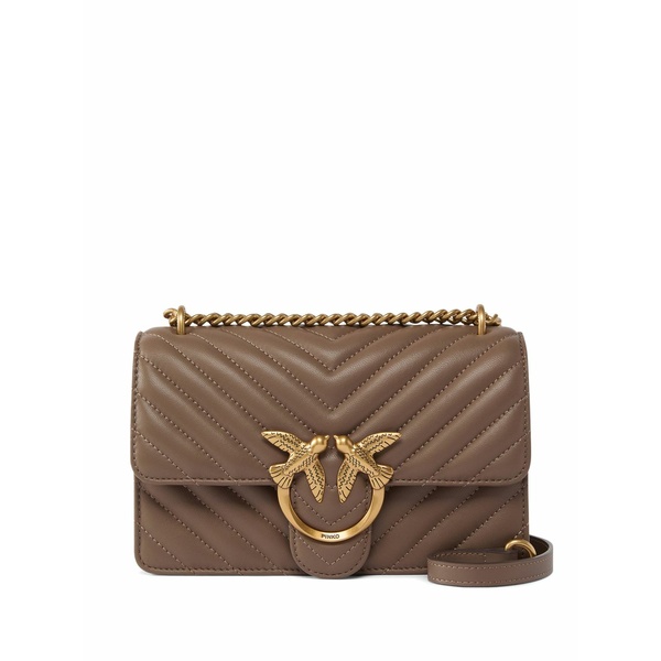 ピンコ レディース ショルダーバッグ 御徒面子 Mini love bag one chevron shoulder bag Brown