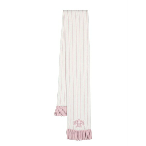 バリー メンズ 消音装置・袈裟・えり巻き 添え物 Stripe-print logo-crest scarf Neutrals