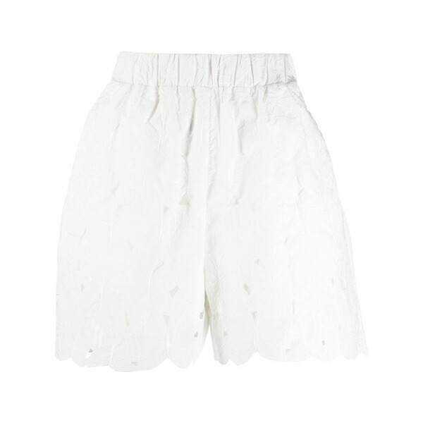 レッドヴァレンティノ レディース カジュアルパンツ ボトムス Butterfly cut-out taffeta shorts White｜asty