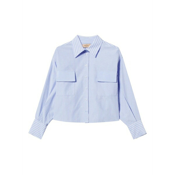 ツインセット レディース シャツ トップス Striped shirt Blue｜asty