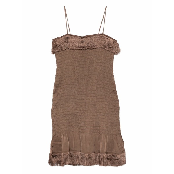 バイマレンバーガー レディース ワンピース トップス Valia fringed mini dress Brown｜asty