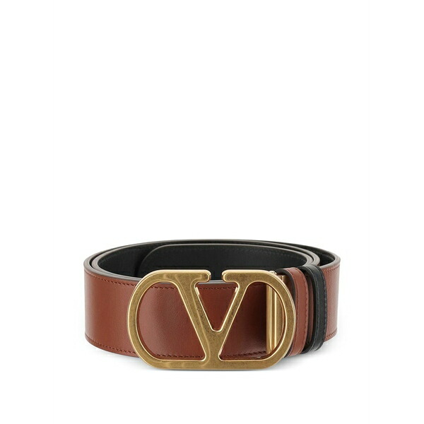 ヴァレンティノ ガラヴァーニ メンズ 三尺帯 付属物 V-logo signature reversible leather belt Brown