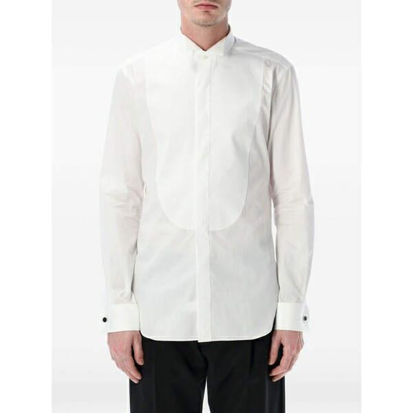 ザカス  メンズ プルオーバー トップス Tailor plastron shirt White