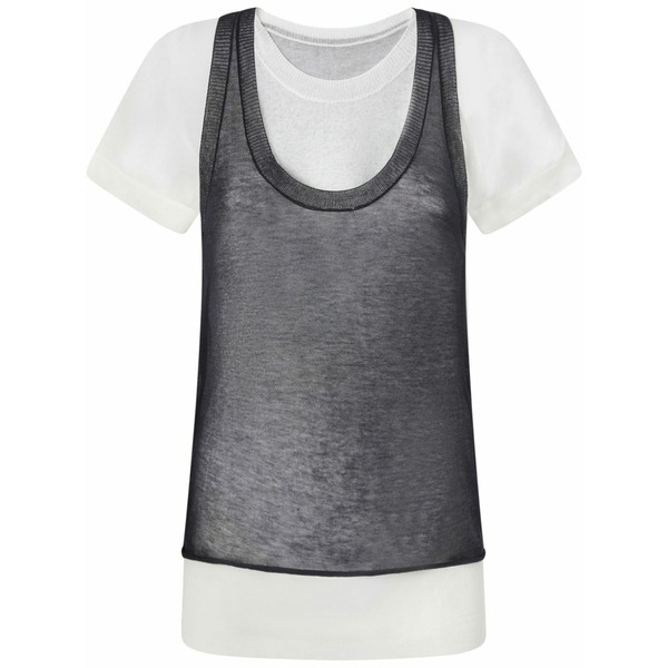 ピンコ レディース プルオーバー トップス Layered t-shirt  White