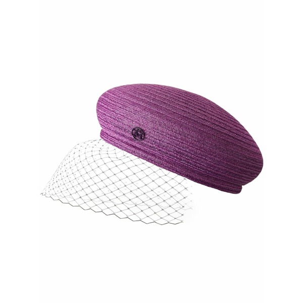 メゾンミッシェル  レディース かぶり笠 添え物 New bonnie veil straw beret Purple