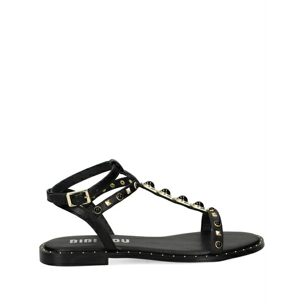 ビビロウ レディース サンダル シューズ Stud-embellished flat sandals Black｜asty
