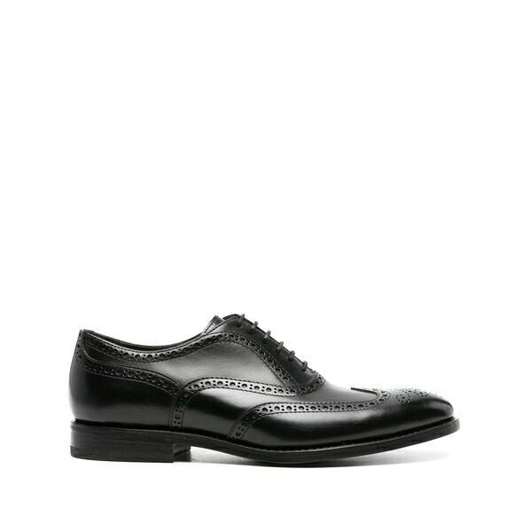 ヘンダーソン・ブラッコ メンズ 御召しものシューズ シューズ Almond-toe leather brogues Black