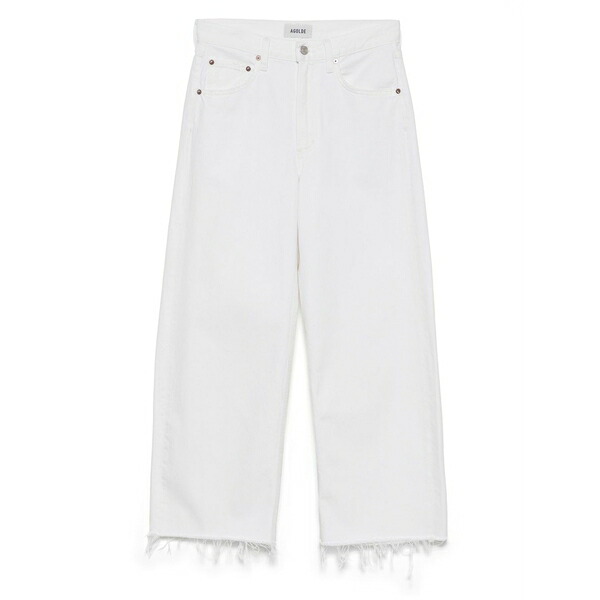 アゴルド レディース デニムパンツ ボトムス Low curve fray jeans White｜asty