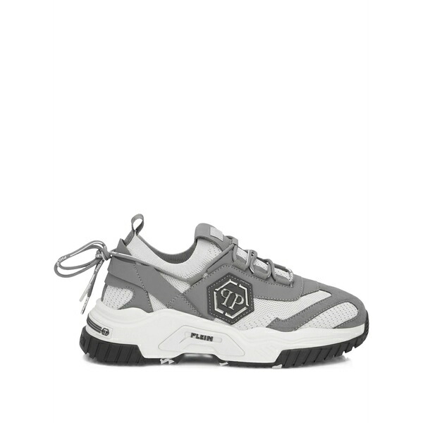 フィリップ飾り気の無い メンズ スニーカー シューズ Predator logo-plaque  trainers Grey 靴-スニーカー