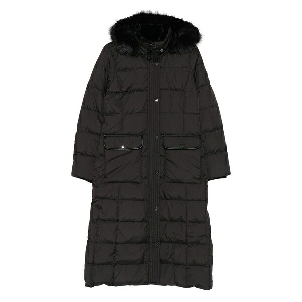 ラルフローレン レディース 厚地の外套 アウター Fur-trim coat Black